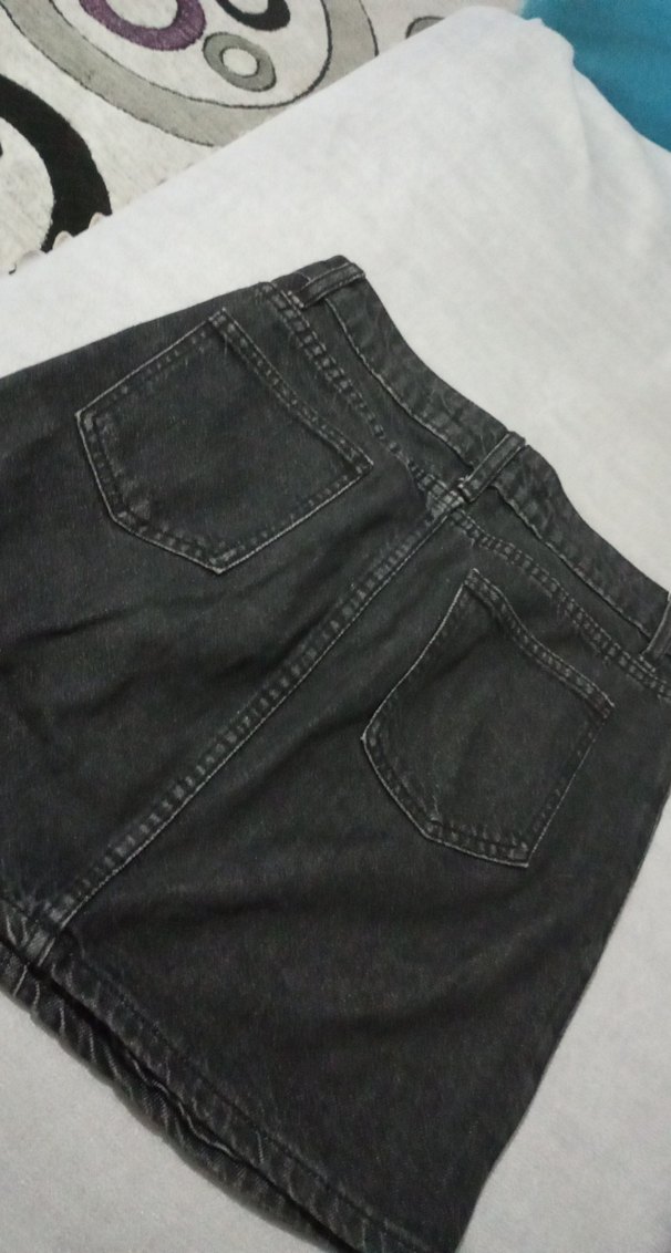 Siyah Kot Midi Kadın Etek - Görsel 4