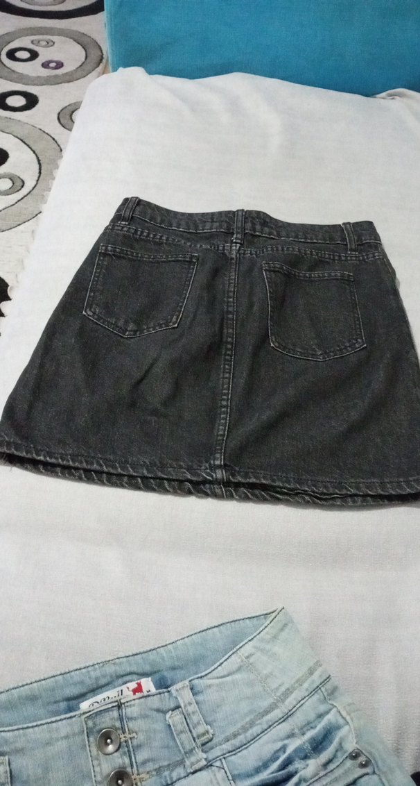 Siyah Kot Midi Kadın Etek - Görsel 3