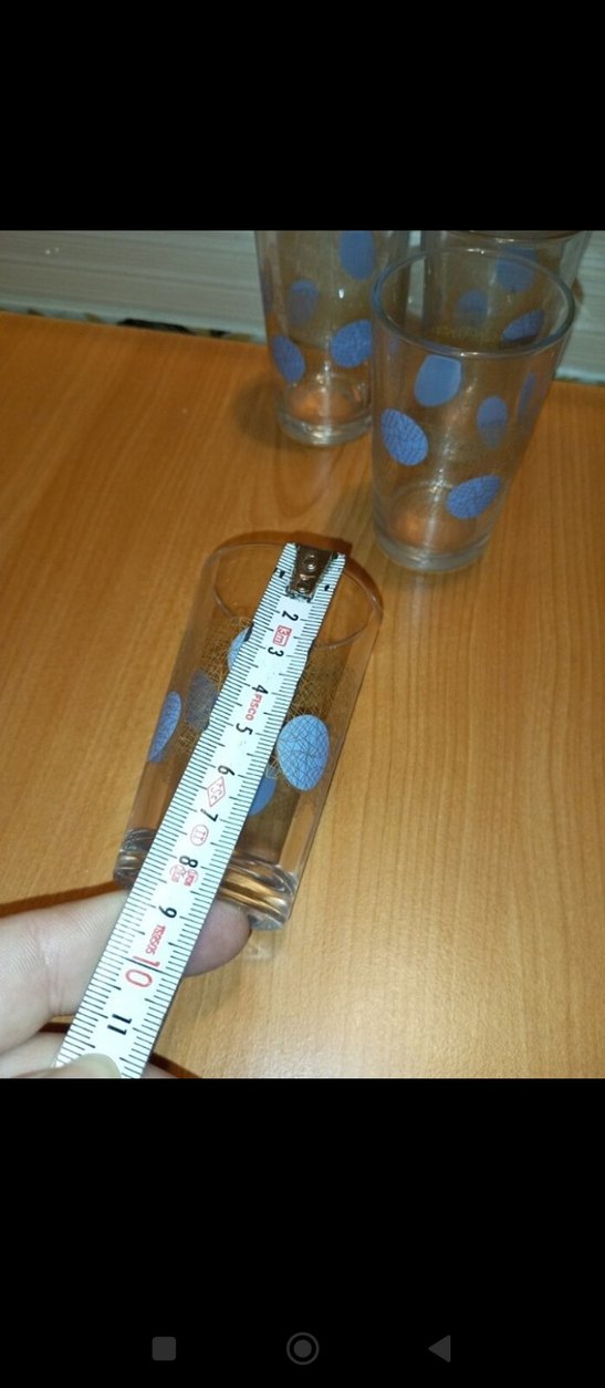 Mavi Noktalı Cam kahve yanı su bardağı - Görsel 3