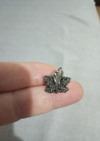 Gri Vintage Yaprak Broş rozet - Görsel 2