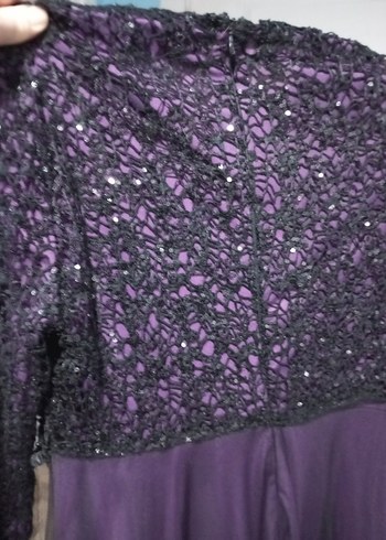 Uzun Mor Gotik Abiye Elbise - Görsel 4