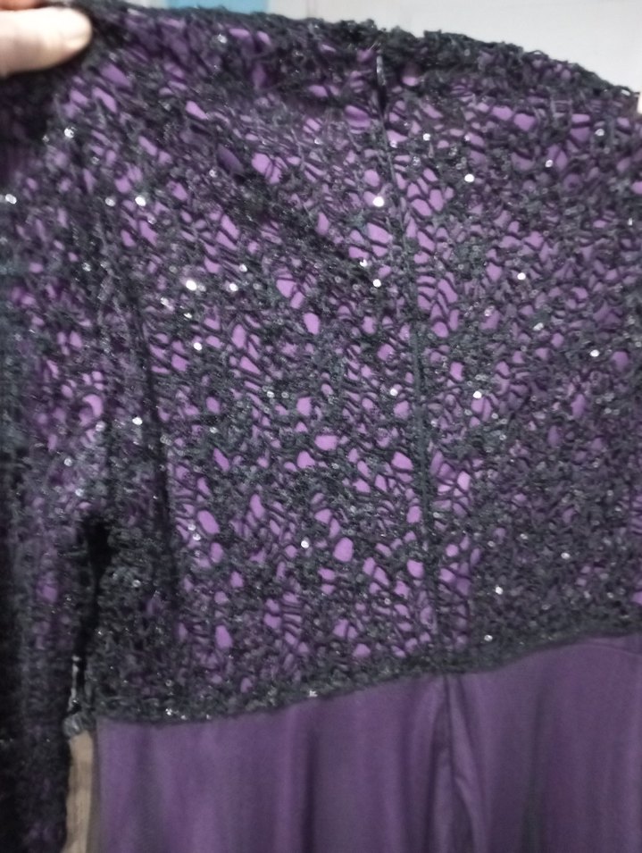 Uzun Mor Gotik Abiye Elbise - Görsel 4