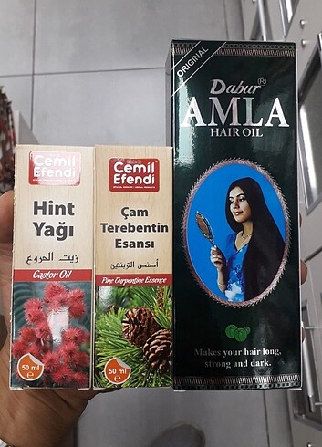 Dabur Amla Saç bakım yağı + Hint yağı 50ml + Çam terebentin yağı