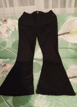 36 Beden siyah Renk Casual bayan likralı İspanyol paça pantolon