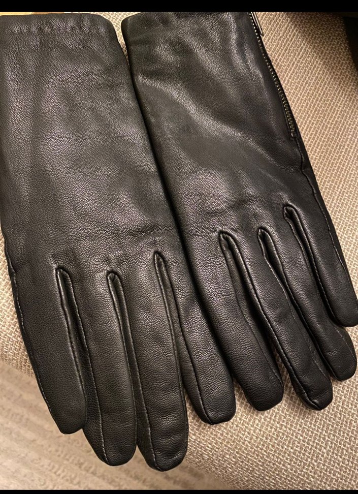 Fermuarlı Siyah Deri Kadın Eldiven - Görsel 2