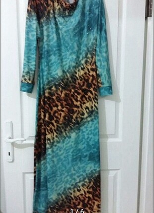 Leopar desenli elbise