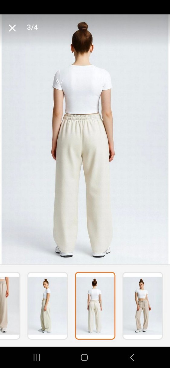 Bej Kadın Regular Fit Kumaş Pantolon - Görsel 2