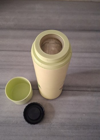 Pastel Bej Flamingo Desenli Termos - Görsel 2