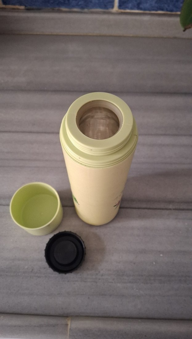 Pastel Bej Flamingo Desenli Termos - Görsel 2