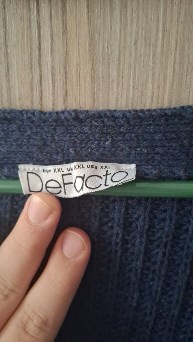 lacivert Örgü Salaş Kadın Hırka - Görsel 2