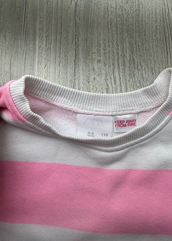 Kız Çocuk Pembe Çizgili Triko Eşofman Takımı - Görsel 2