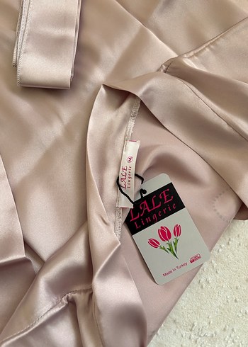 Taş İşlemeli pudra renk Bride Sabahlık - Görsel 5