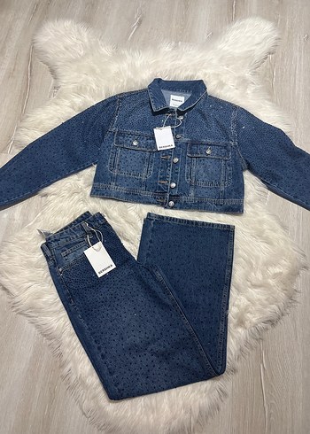 Bershka Tasli Kot Ceket Pantolon Takim