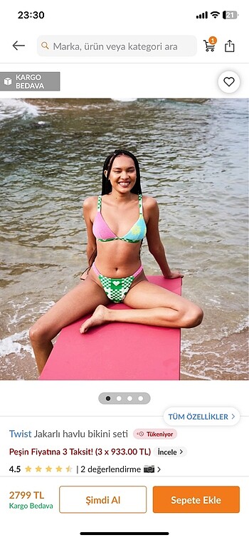 Twist bikini seti