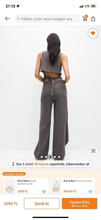 Pull and Bear Pull bear keten karışımlı yelek