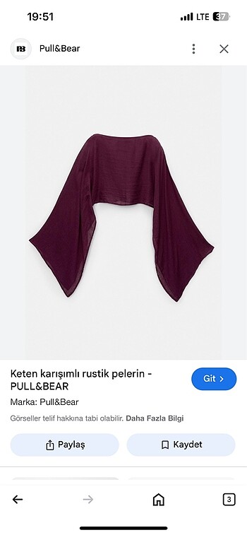 Pull and Bear Pull bear keten pelerin