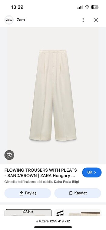xs Beden Zara keten pantolon HAVALE SATIŞTIR