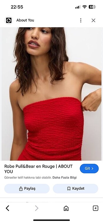 m Beden Pull bear straplez elbise