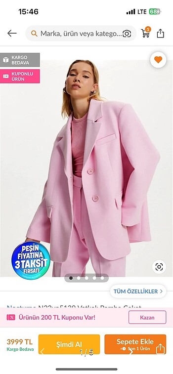 xl Beden Nocturne blazer ceket