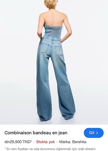 Bershka Bershka straplez denim kot tulum