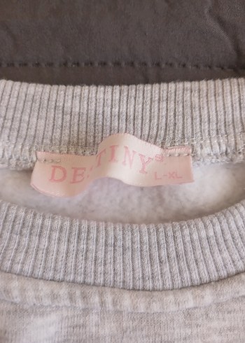 l Beden Gri Yuvarlak Yaka Kadın Sweatshirt