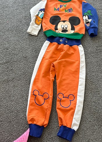 4 Yaş Beden çeşitli Renk Renkli Mickey Mouse Erkek Eşofman Takımı
