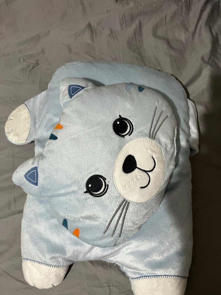 Gri Leopar Desenli Çocuk Uyku Yastığı - Görsel 3