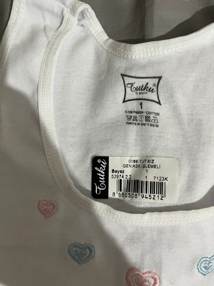Nakışlı Beyaz Çocuk Atlet - Görsel 2