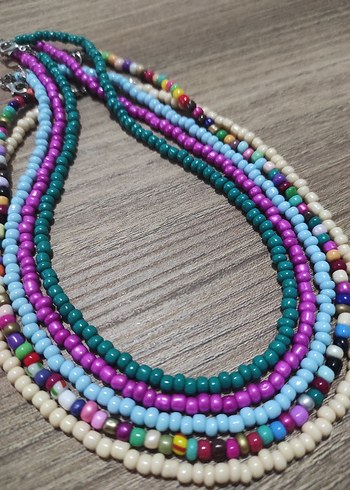 Zara Renkli Uzun Boncuklu Bohem Kadın Kolye