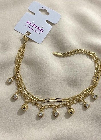 Beden altın Renk Xuping 14k Gold Renk Charmlı Bileklikler
