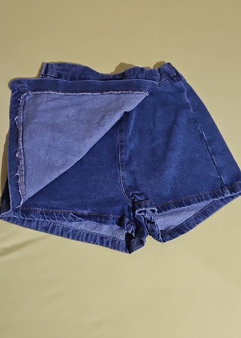 Kadın Mavi Mini Kot Şort - Görsel 2