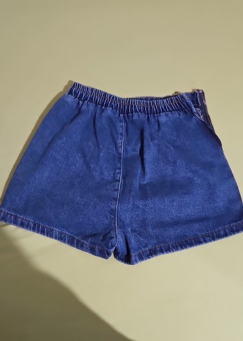 Kadın Mavi Mini Kot Şort - Görsel 3