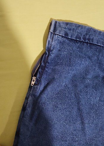 Kadın Mavi Mini Kot Şort - Görsel 5