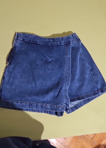 Kadın Mavi Mini Kot Şort - Görsel 6