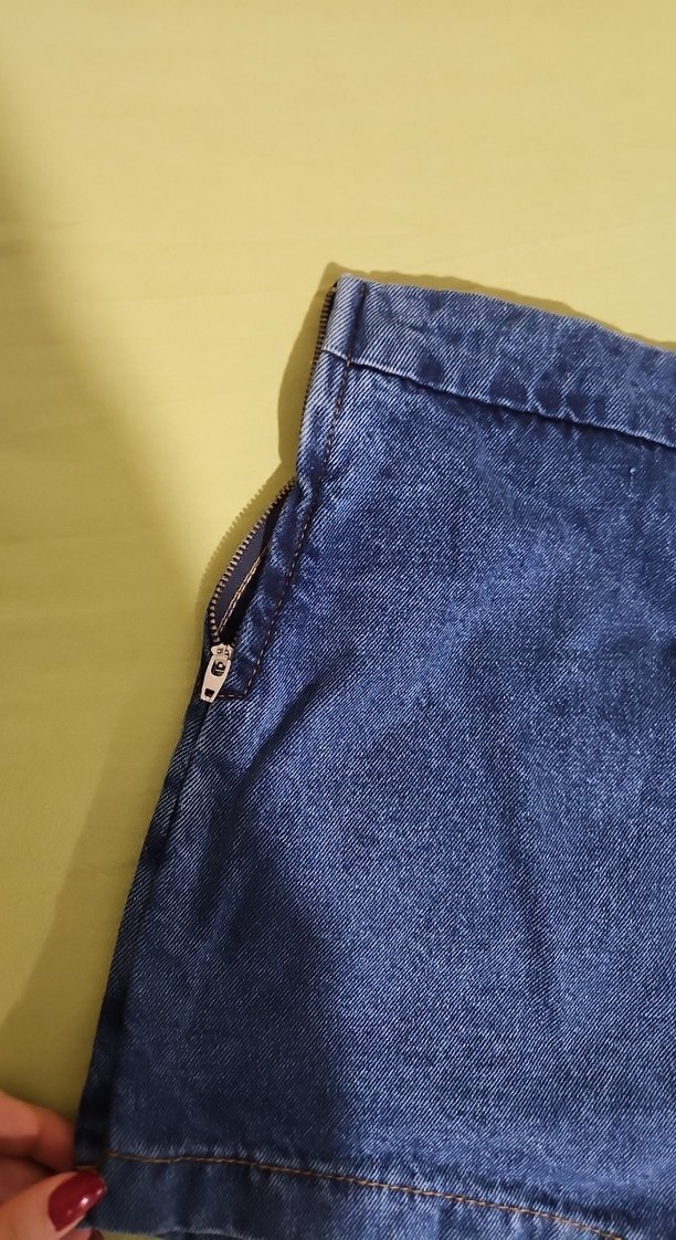 Kadın Mavi Mini Kot Şort - Görsel 5