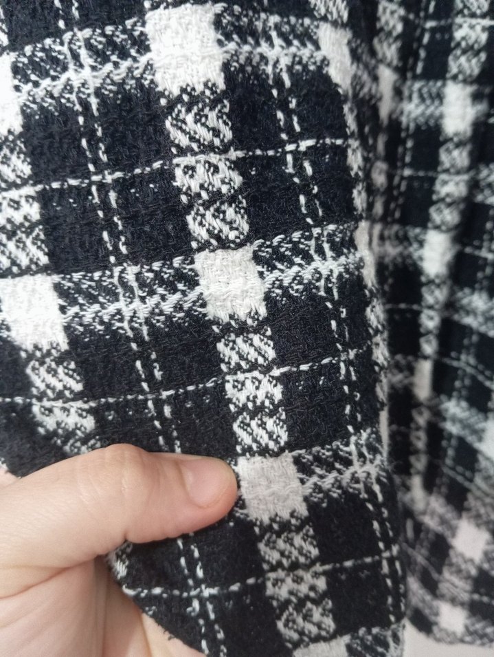 Gri Ekose Desenli Pamuklu Kadın Gömlek - Görsel 3