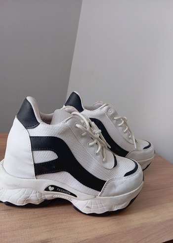 Beyaz Platform Topuklu Spor Kadın Sneakers - Görsel 6