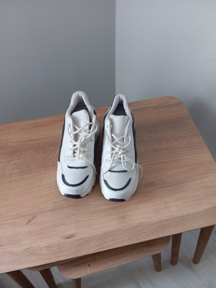 Beyaz Platform Topuklu Spor Kadın Sneakers - Görsel 2