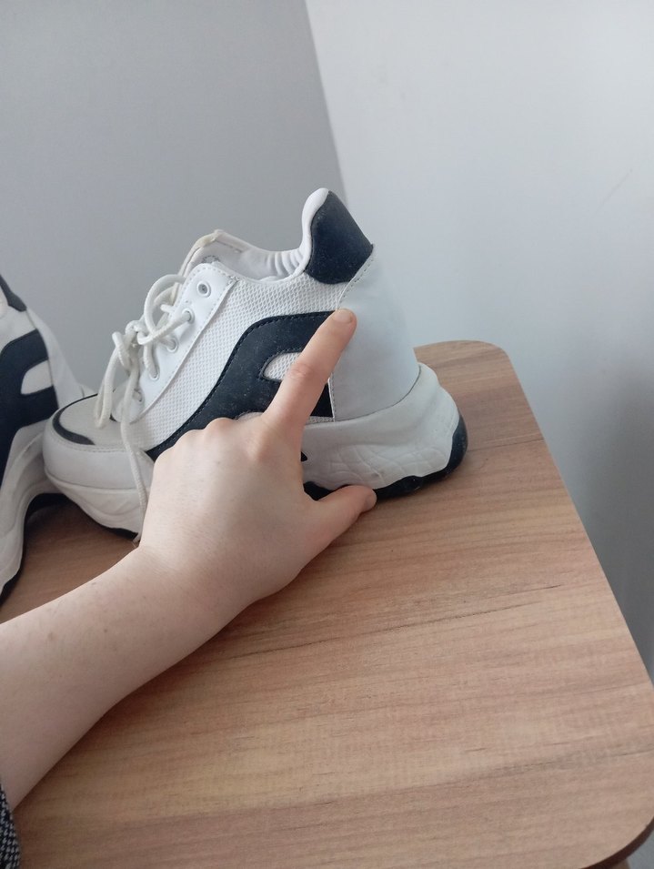 Beyaz Platform Topuklu Spor Kadın Sneakers - Görsel 5