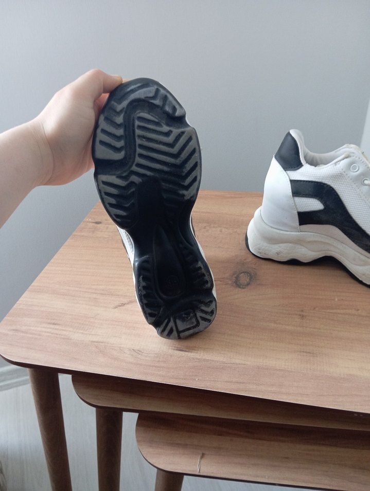 Beyaz Platform Topuklu Spor Kadın Sneakers - Görsel 4