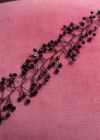 Taç Mor Boncuklu Saç Eşarp Türban Elbise Aksesuarı