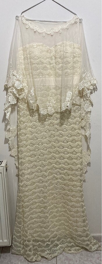 Gelinlik/ nikah elbisesi / sünnet annesi kıyafeti pelerinli - Görsel 5