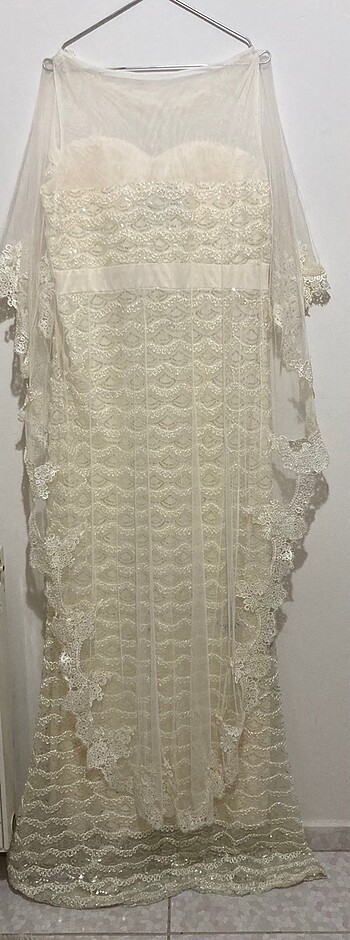 Gelinlik/ nikah elbisesi / sünnet annesi kıyafeti pelerinli - Görsel 6