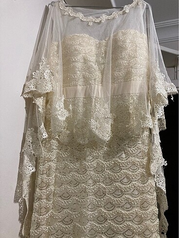 Gelinlik/ nikah elbisesi / sünnet annesi kıyafeti pelerinli - Görsel 2