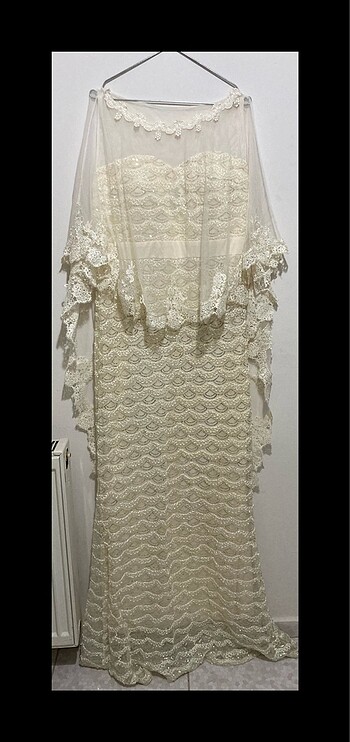 Gelinlik/ nikah elbisesi / sünnet annesi kıyafeti pelerinli - Görsel 3