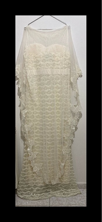 Gelinlik/ nikah elbisesi / sünnet annesi kıyafeti pelerinli - Görsel 4