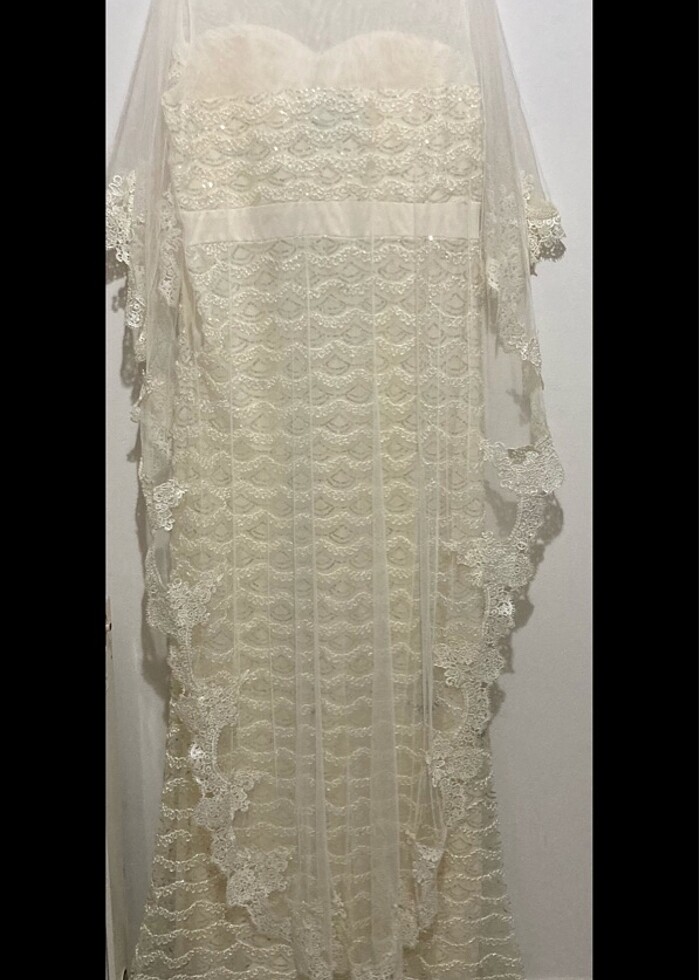 Gelinlik/ nikah elbisesi / sünnet annesi kıyafeti pelerinli - Görsel 4