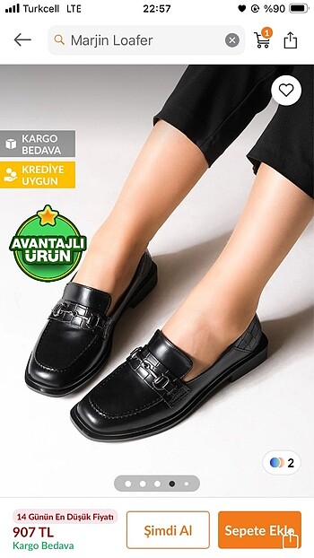 Marjin siyah loafer ayakkabı