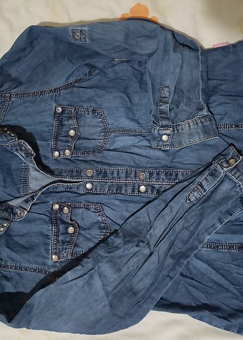 kot gömlek kız çocuk çıtçıt detaylı 7/8 yaş - Görsel 2