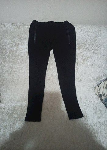 Siyah Fermuarlı kız cocuk Dar Kesim tayt - Görsel 2